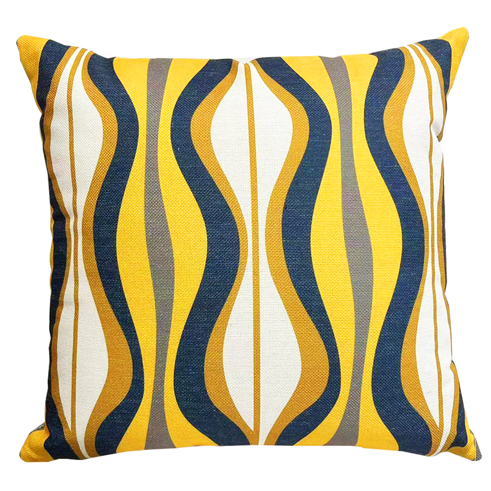 Domus: Outdoor Wavy Pattern Pillow; (45x45)cm, Yellow