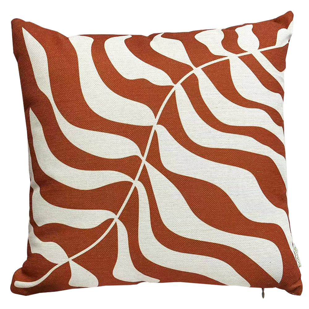 Domus: Outdoor Pillow; (45x45)cm, Reddish Brown/White