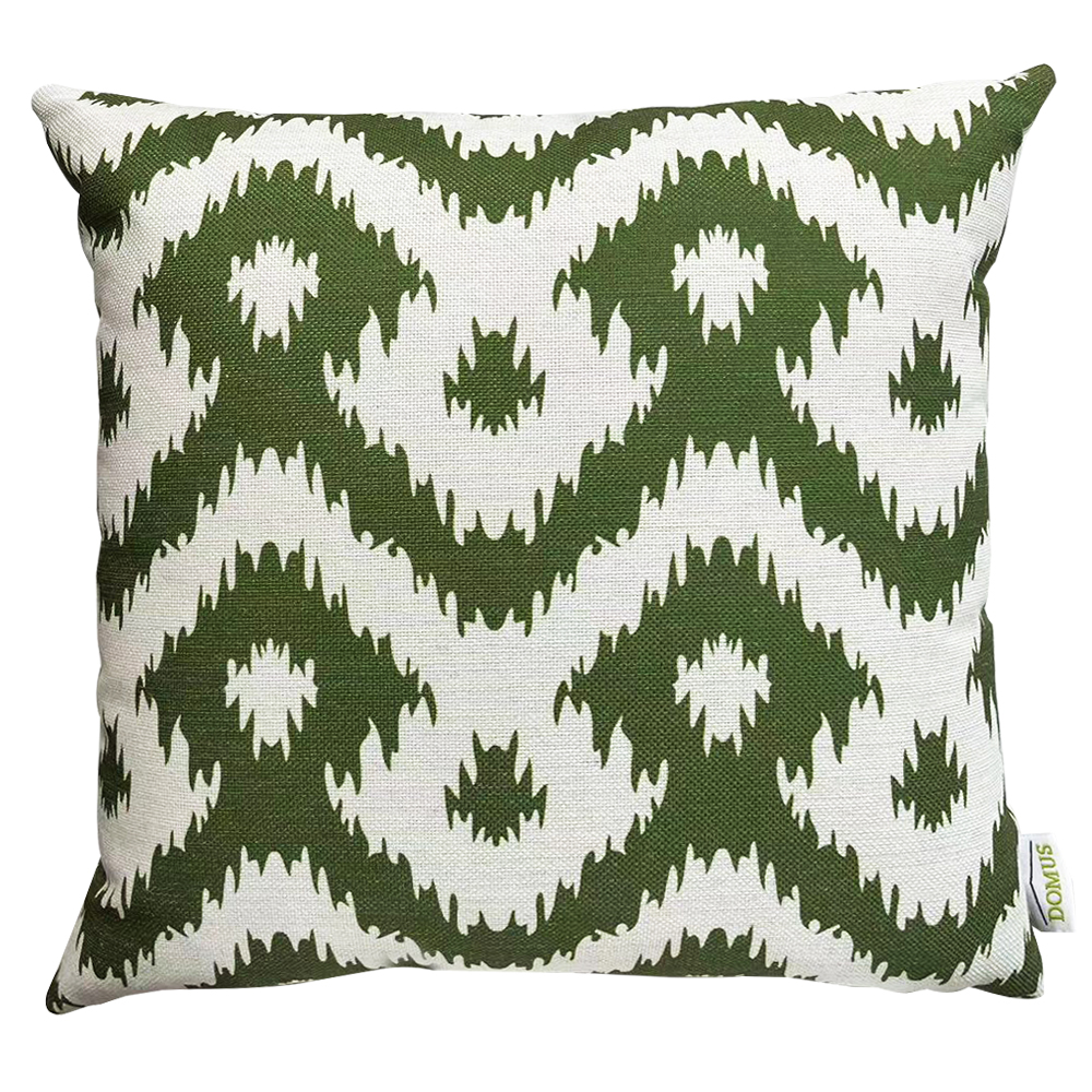 Domus: Outdoor Pillow; (45x45)cm, Green/White