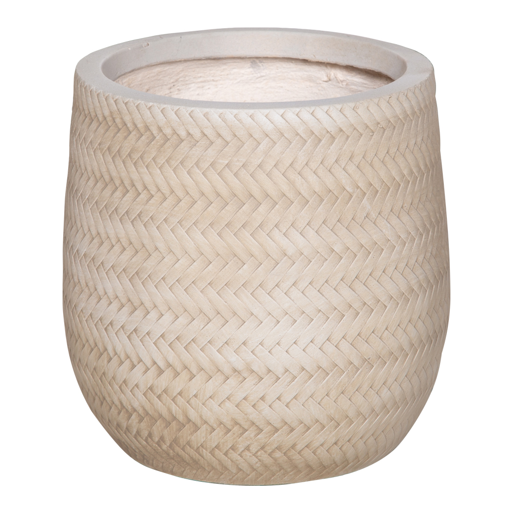 Fibre Clay Pot: Small (22x22x22)cm , Beige