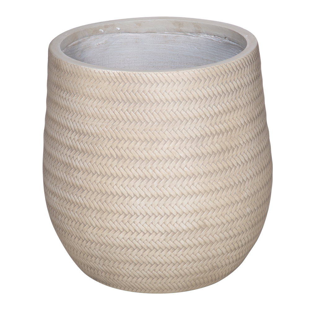 Fibre Clay Pot: Large (44x44x44)cm , Beige