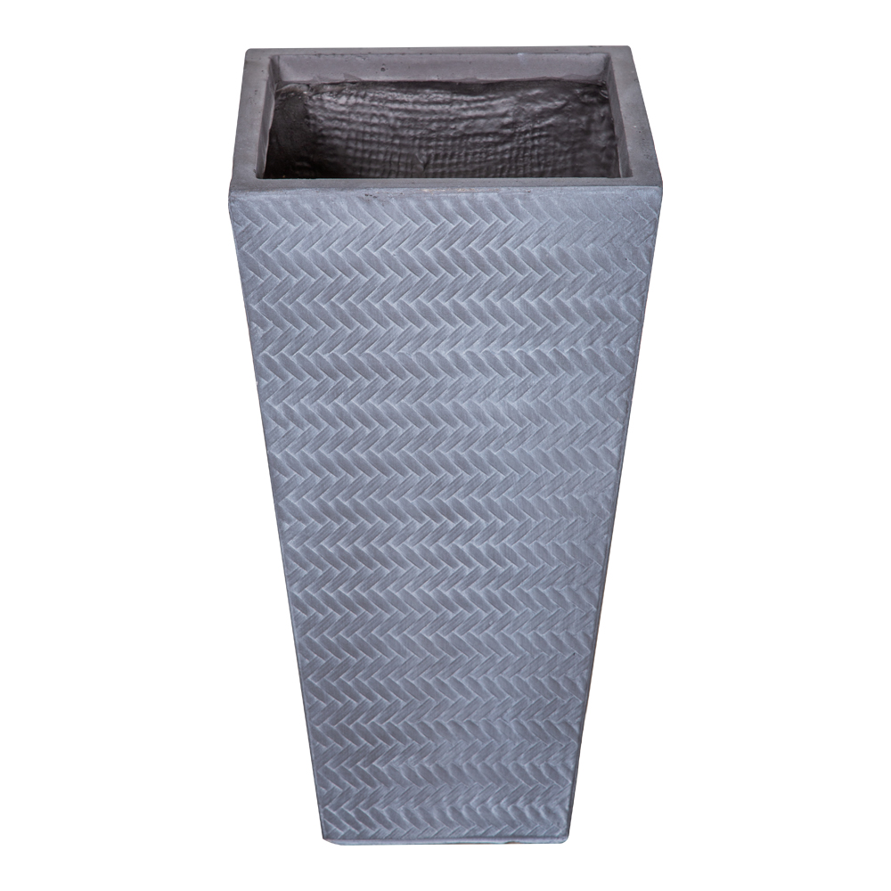 Fibre Clay Pot: Small (26x26x50)cm, Grey