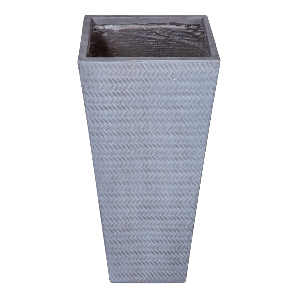 Fibre Clay Pot: Medium (32x32x65)cm, Grey