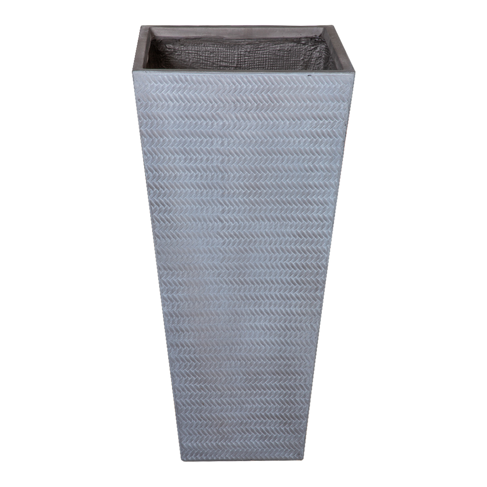 Fibre Clay Pot: Large (42x42x88.5)cm, Grey