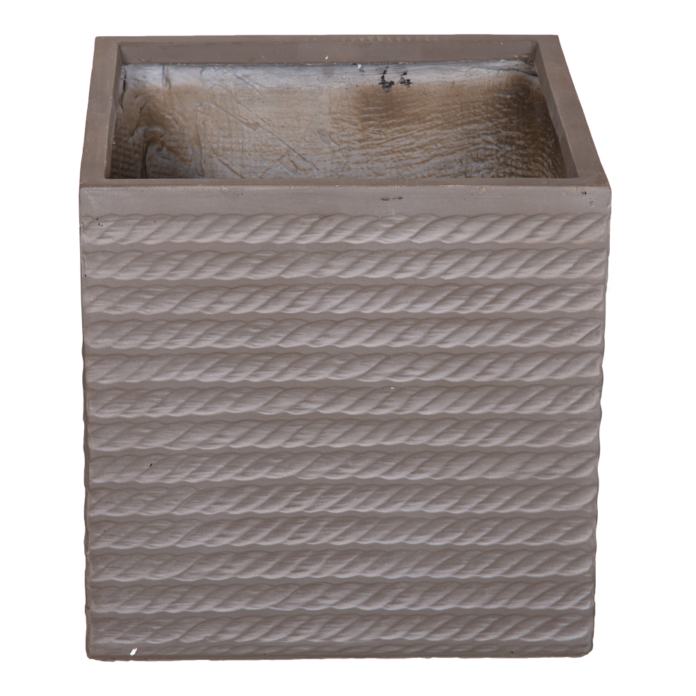 Fibre Clay Pot: Medium (37x37x37)cm, Brown