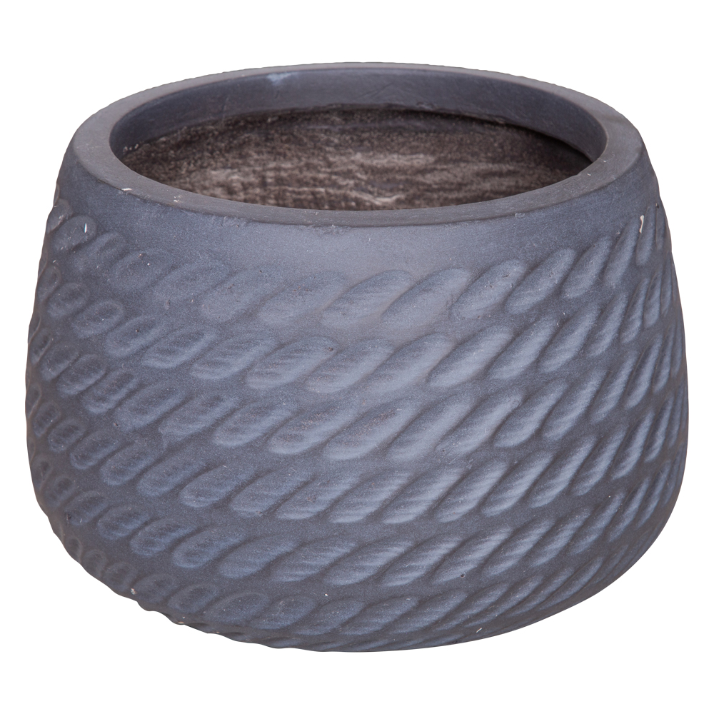 Fibre Clay Pot: Small ( 23.5x23.5x16)cm, Grey