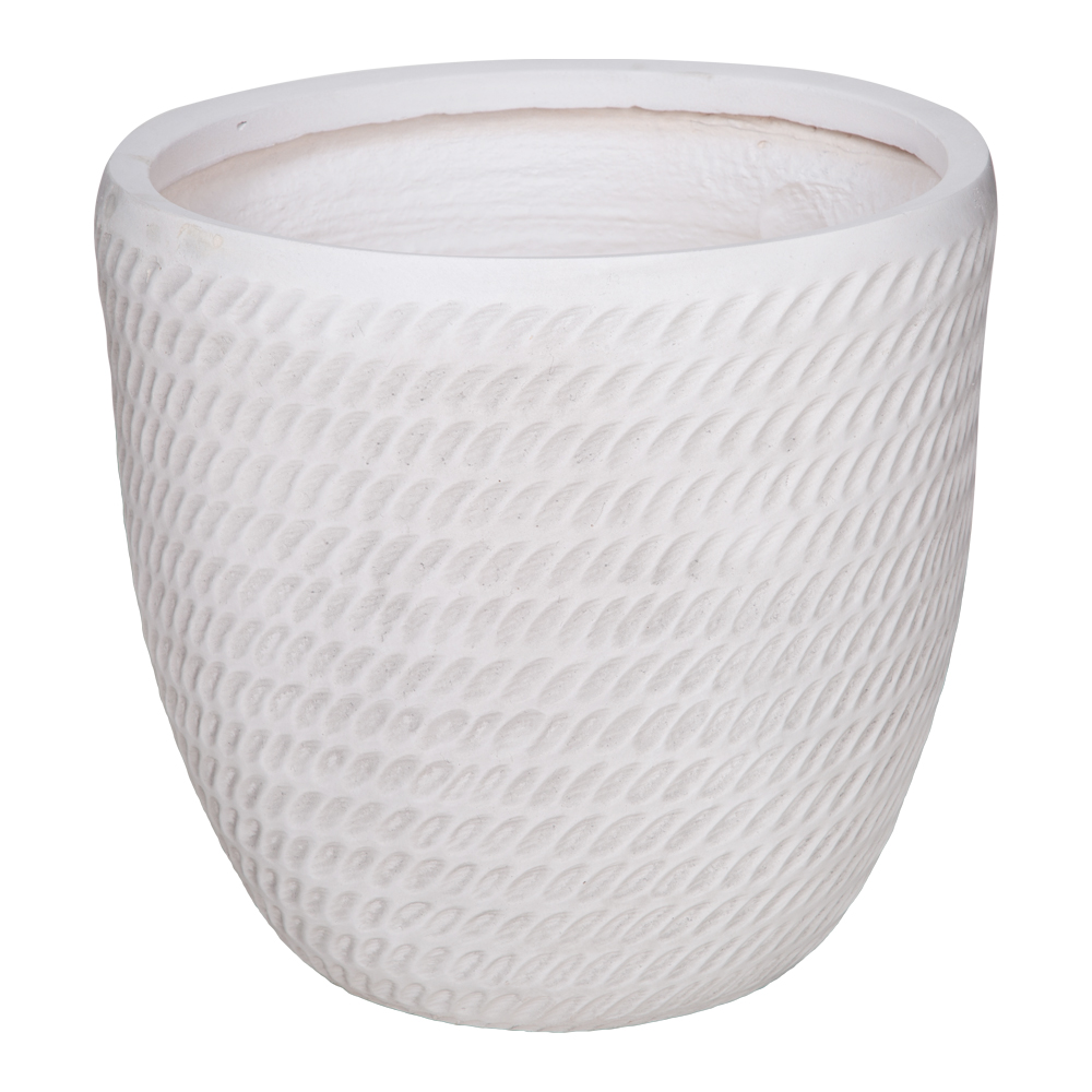 Fibre Clay Pot: Small (37x37x36)cm, Antique White