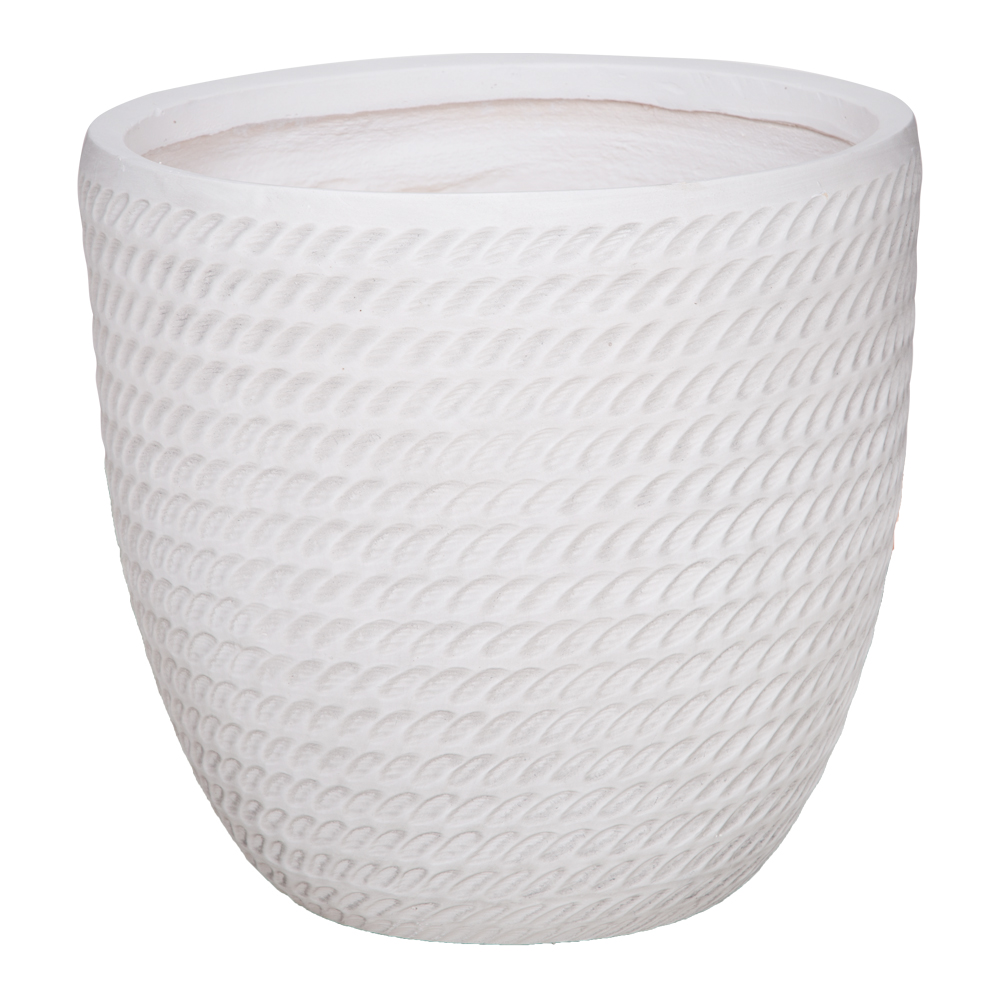 Fibre Clay Pot: Medium (44x44x43)cm, Antique White