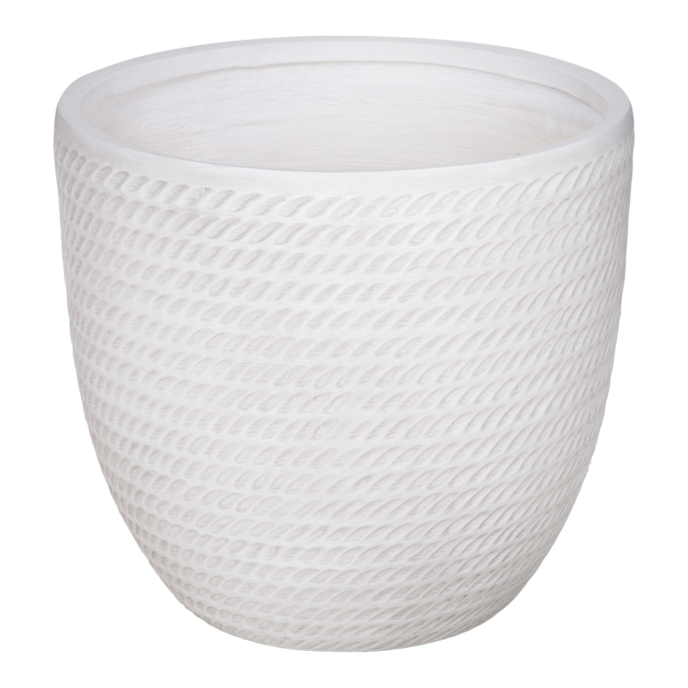 Fibre Clay Pot: Large (50x50x47)cm, Antique White
