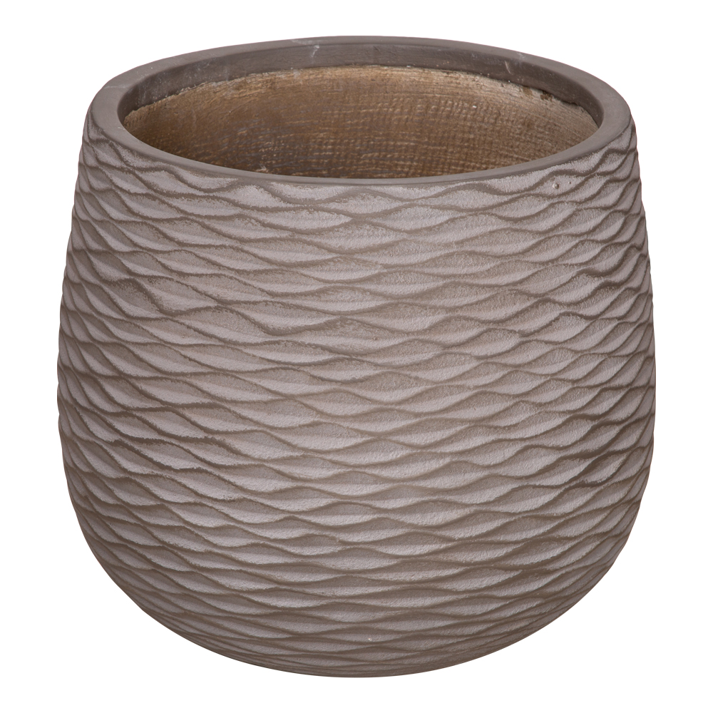 Fibre Clay Pot: Large (42.5x42.5x37.5)cm, Brown
