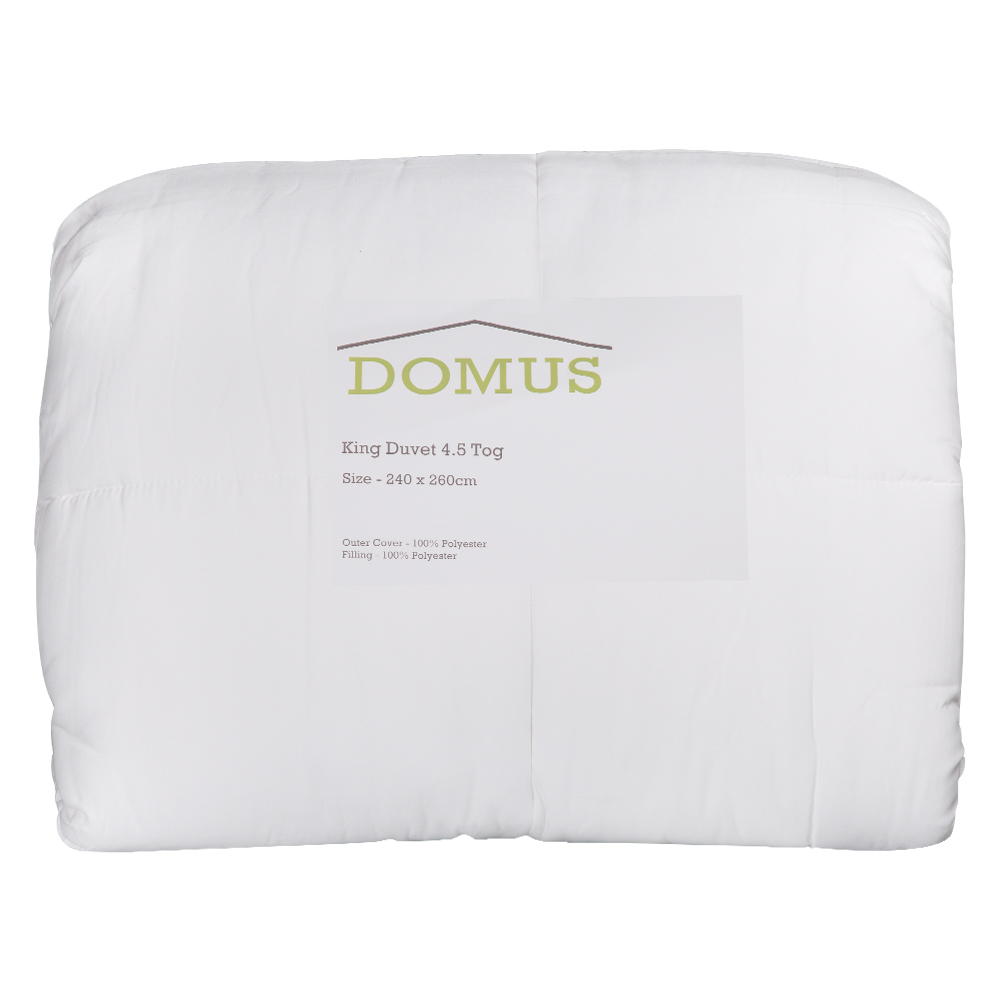 Domus: King Duvet 1pc; 4.5TOG 120GSM; (240x260)cm, White