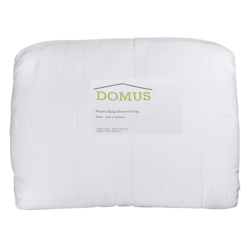 Domus: Super King Duvet 1pc; 9TOG 120GSM; (270x260)cm, White