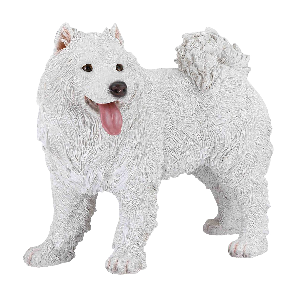 Sammo Dog Garden Statue; (41.5x23x34.5)cm, White