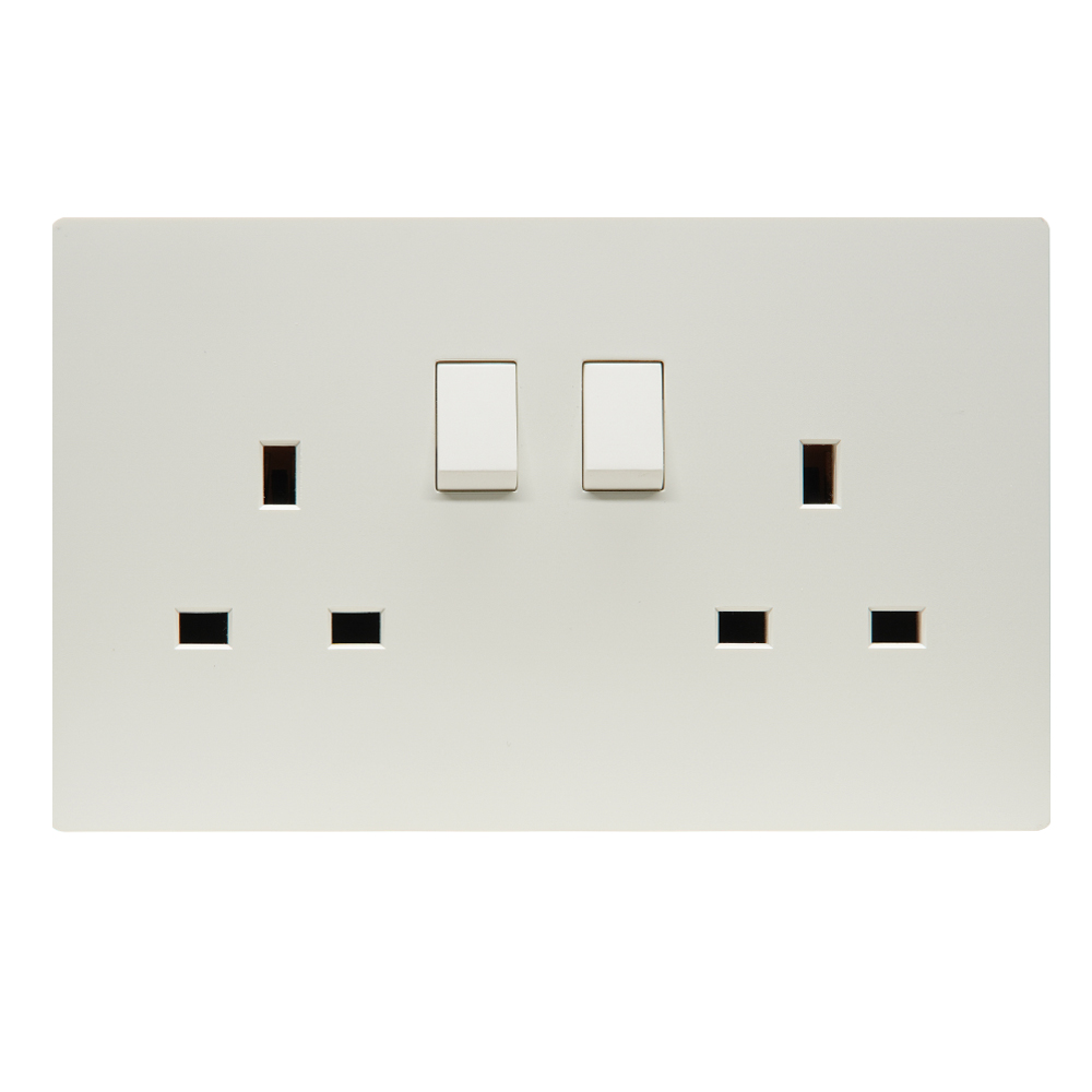 Domus: Twin 13A Switched Socket; 250V, White