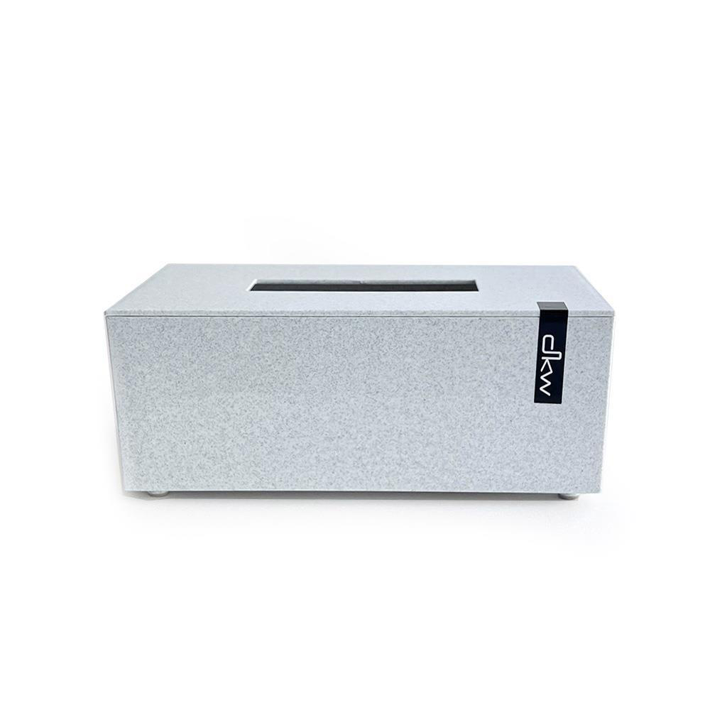 Tissue Box With Lid, Large, Marble Grey