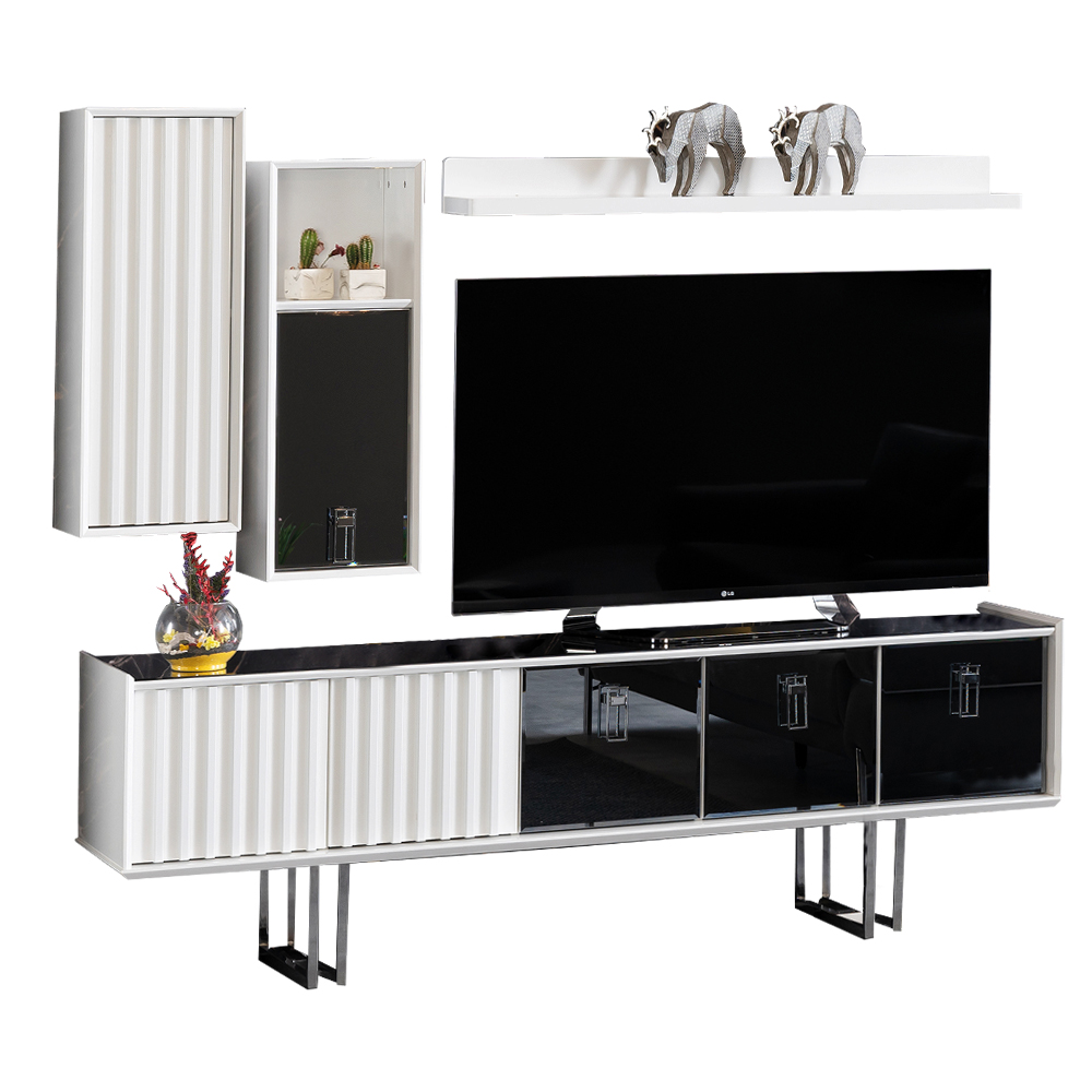 TV Cabinet; (213x27x100)cm, White