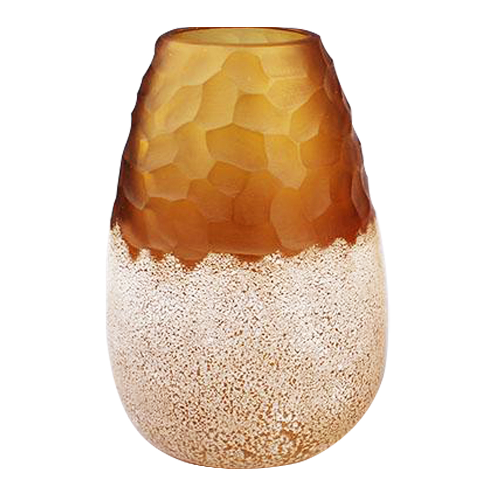 Domus: Glass Vase; (18x18x26)cm, Golden White