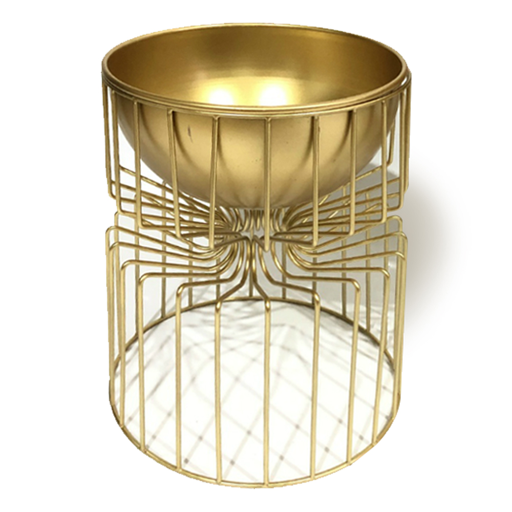Domus: Flower Pot With Stand; Small (20x20x25)cm, Gold