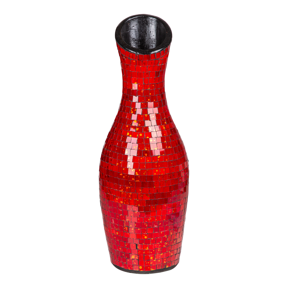 Decorative Mosaic Vase; Large, Red