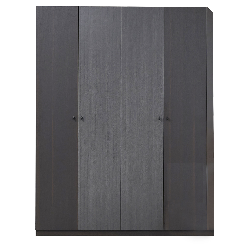 4-Door Wardrobe; (157.7x58.8x211.8)cm, Dark Oak/F.Blue