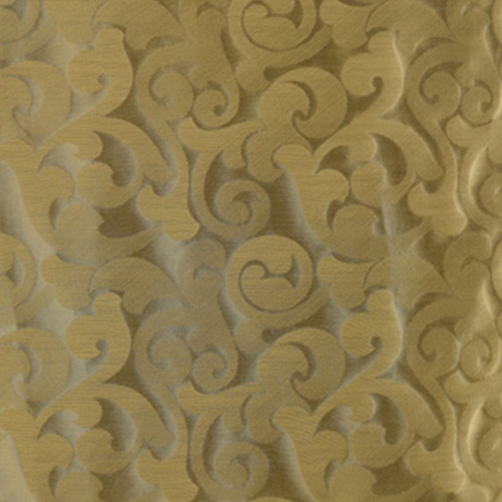 144-2565: Furnishing Gold Damask Print Fabric; 140cm