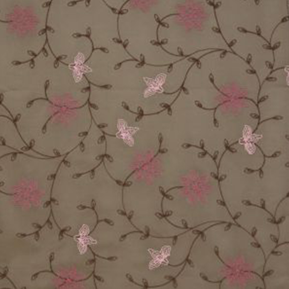 460-2409: Furnishing Pink Floral Fabric; 150cm