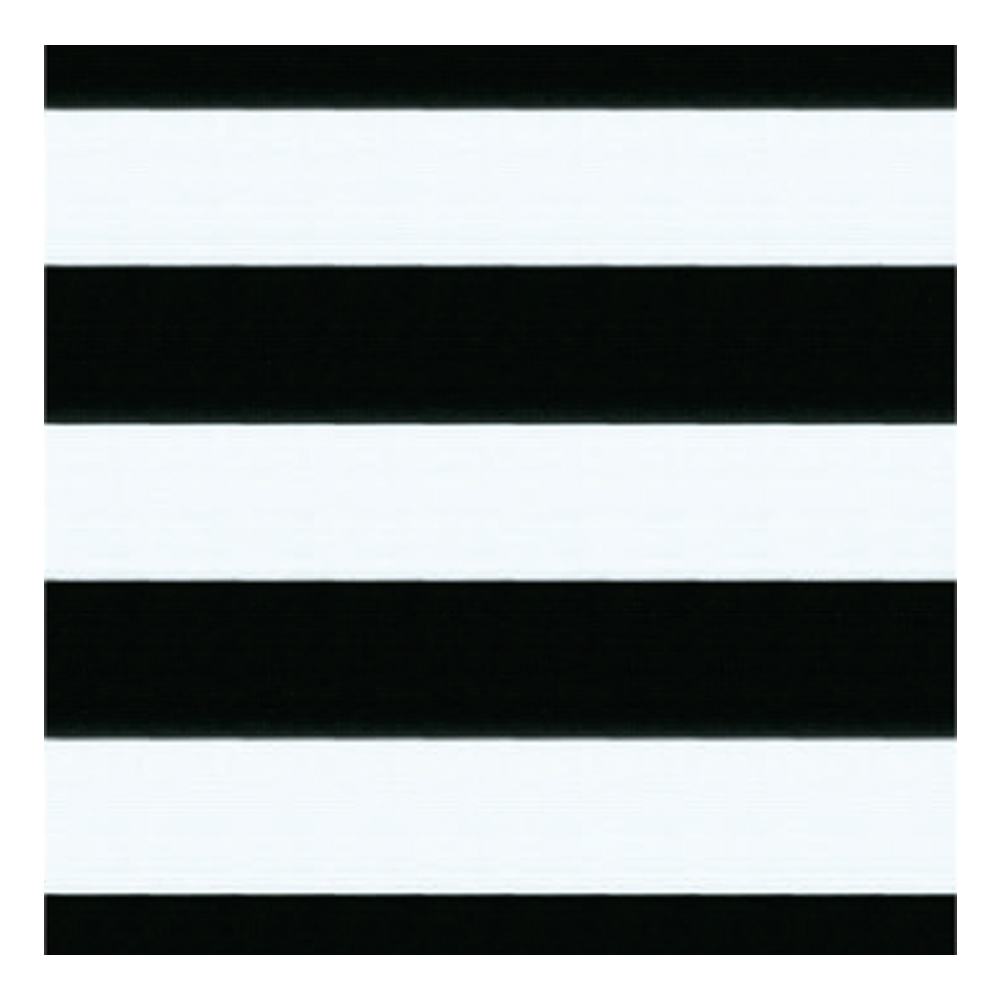 Awning Stripe Pattern Outdoor Furnishing Fabric; 140cm, White/Black