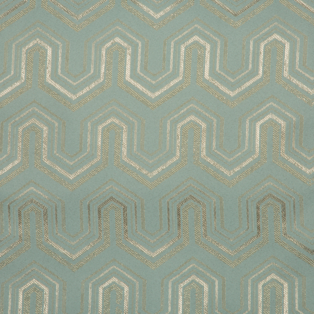 Mozart Texturted Chevron Patterned Polyester Curtain Fabric; 280cm, Light Blue