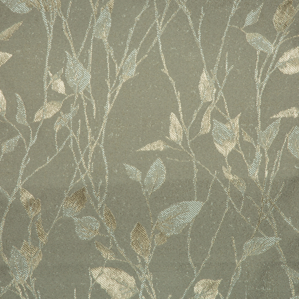 Mozart Texturted Leaf Patterned Polyester Curtain Fabric; 280cm, Grey/Brown