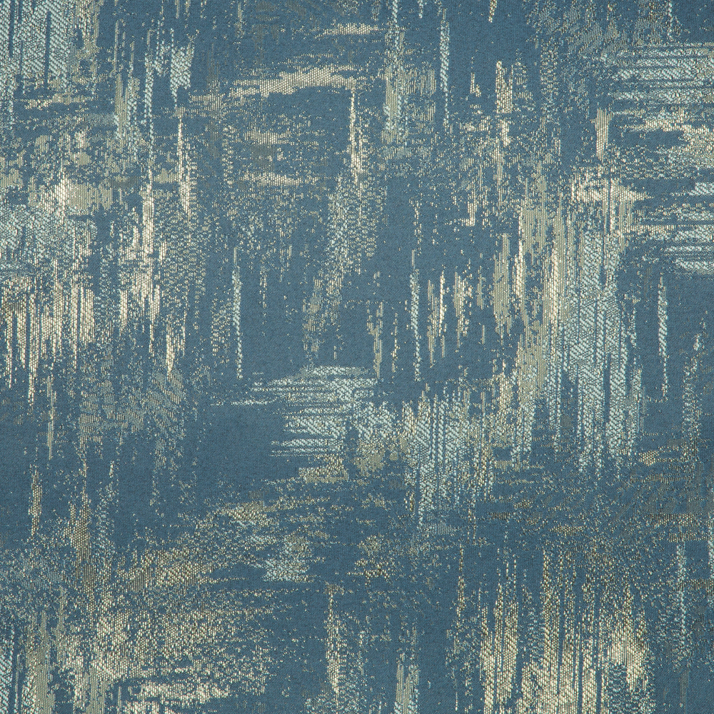 Mozart Texturted Patterned Polyester Curtain Fabric; 280cm, Dark Teal Blue