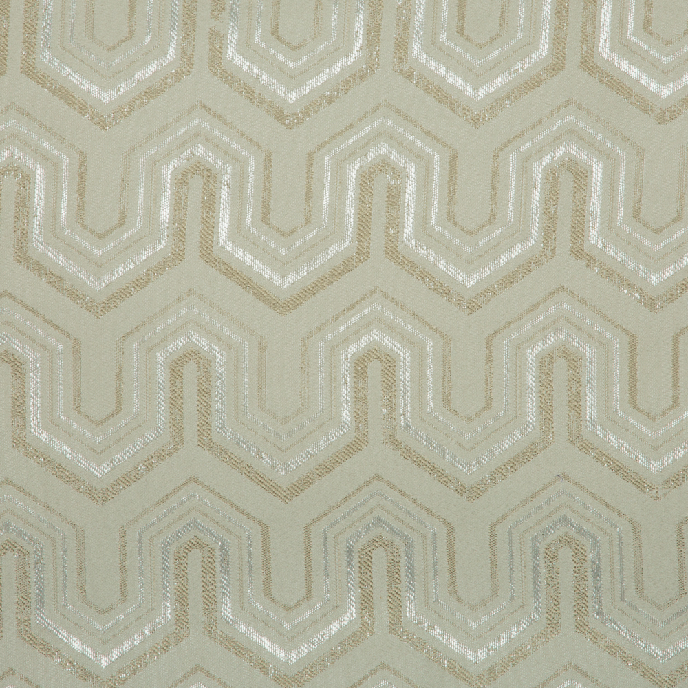 Mozart Texturted Chevron Patterned Polyester Curtain Fabric; 280cm, Cream