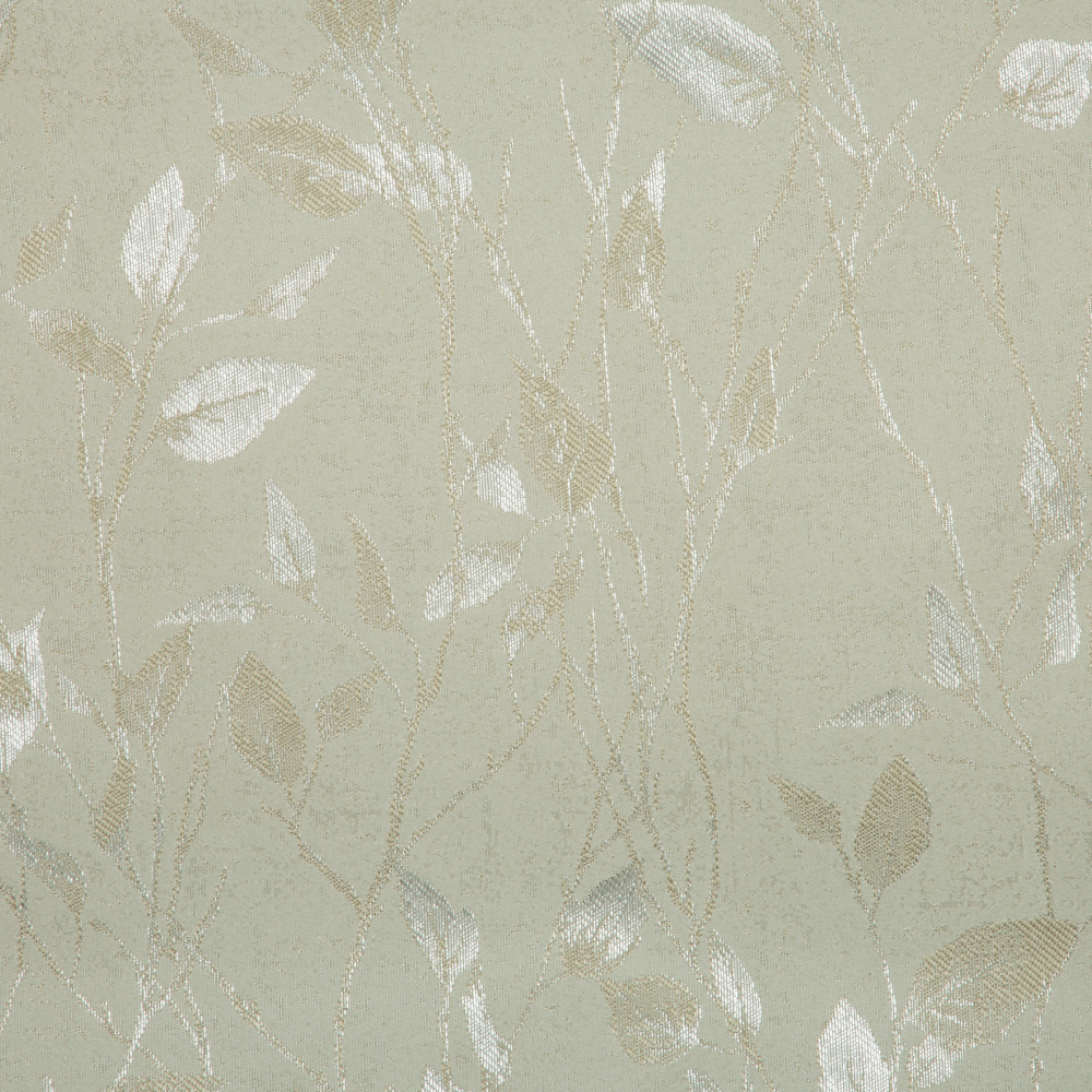 Mozart Texturted Leaf Patterned Polyester Curtain Fabric; 280cm, Cream