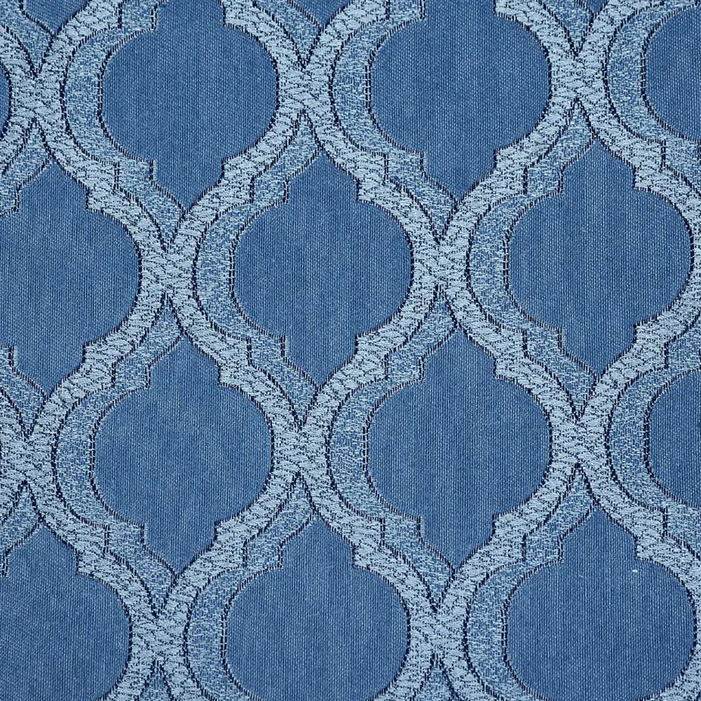 Neo: Beekalene Quartrefoil Patterned Furnishing Fabric, 280cm, Blue