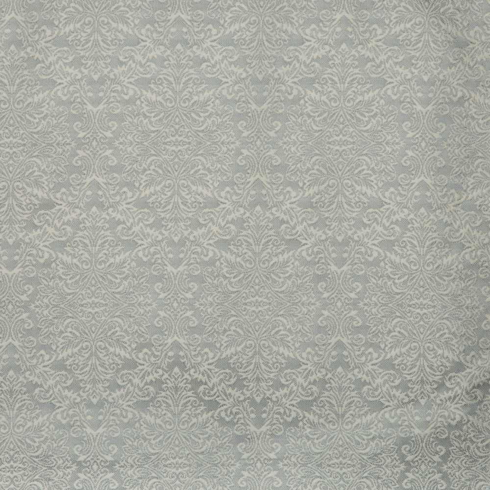 Newton Collection: Floral Damask Curtain Fabric; 288cm, Ash Grey