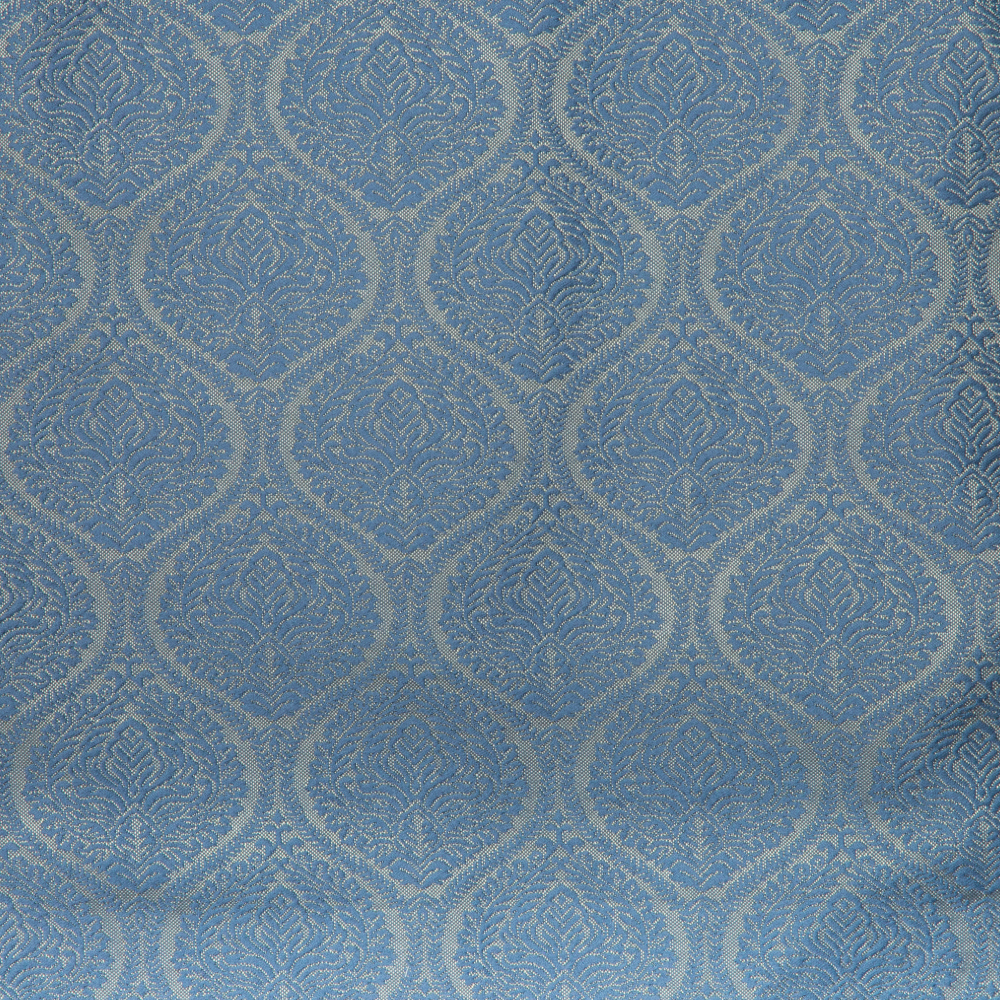 Newton Collection: Quarterfoil Curtain Fabric; 288cm, Blue