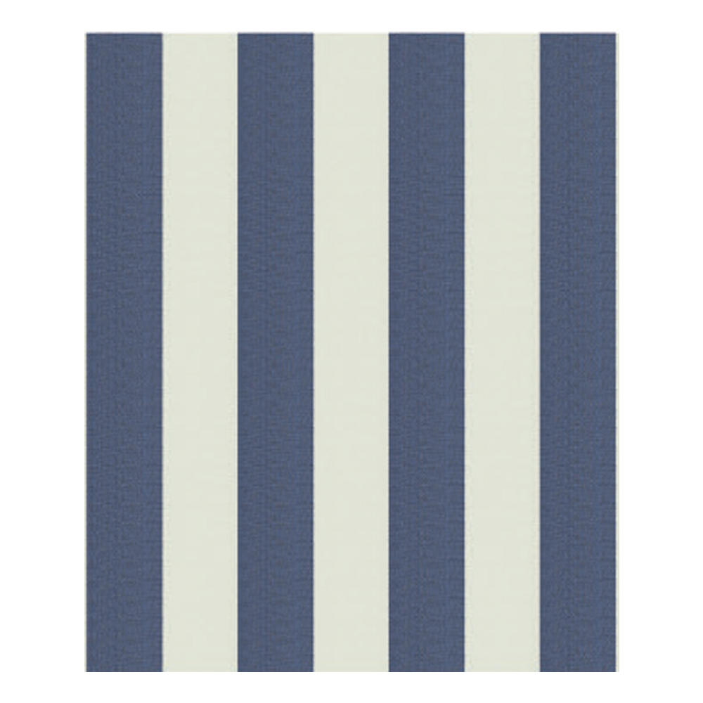Horizontal Awning Pattern Outdoor Furnishing Fabric; 150cm, White/Blue