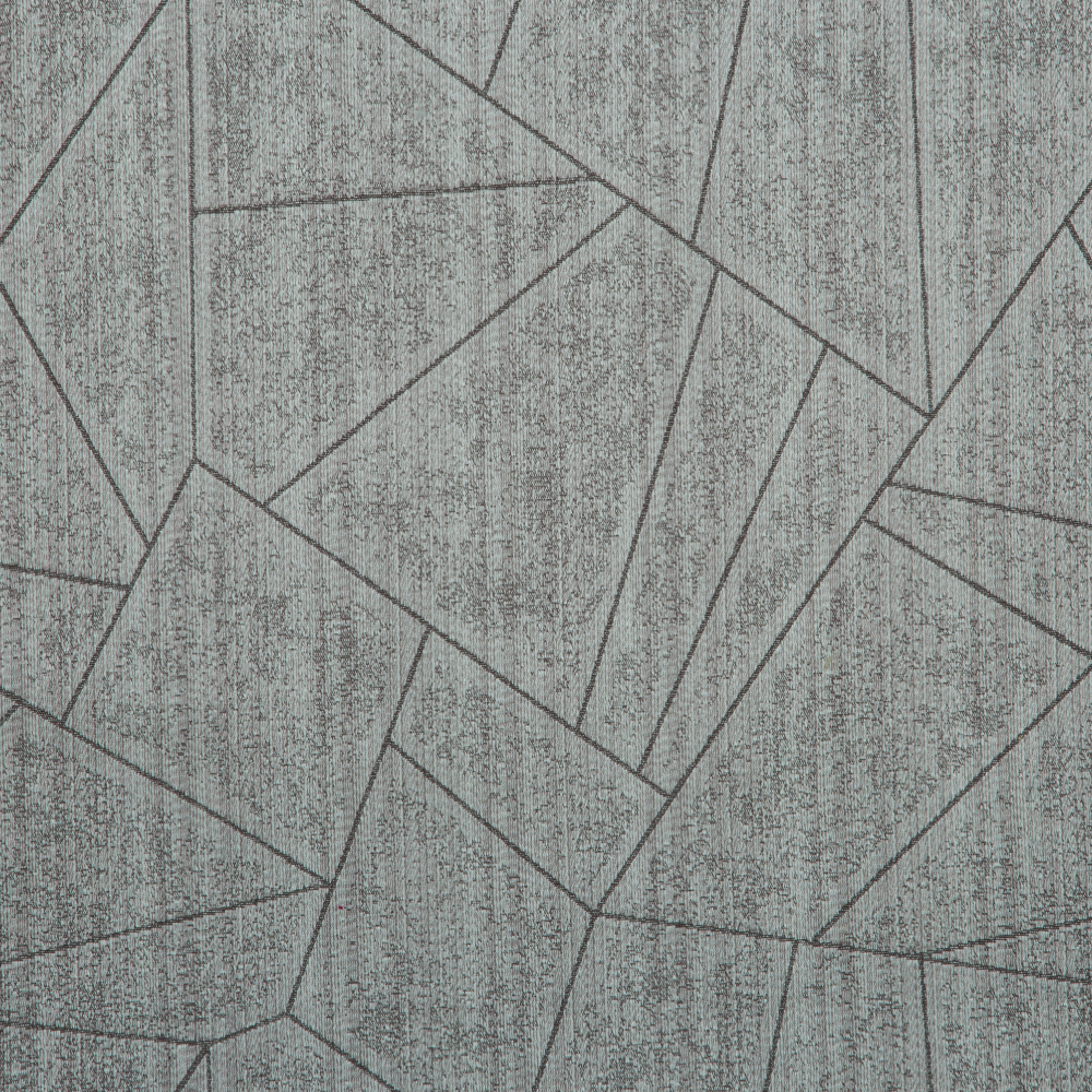 Renfe Textured Geometric Patterns Polyester Cotton Jacquard Fabric; 280cm, Grey/Purple