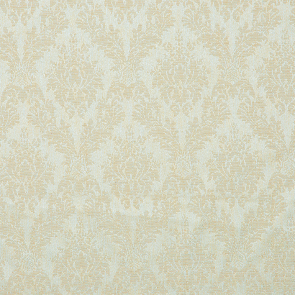 Safir Collection: Seamless Damask Pattern Polyester Cotton Jacquard Fabric, 280cm, Gold/Beige