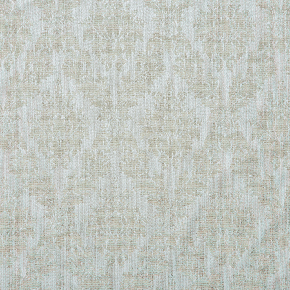 Safir Collection: Seamless Damask Pattern Polyester Cotton Jacquard Fabric, 280cm, Silver Grey