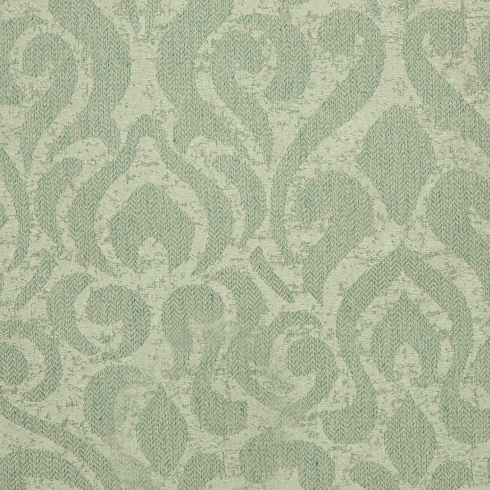 Savona Collection Brocade Patterned Polyester Cotton Jacquard Fabric; 280cm, Beige/Green