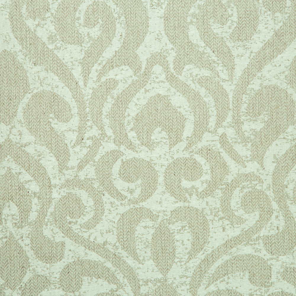 Savona Collection Brocade Patterned Polyester Cotton Jacquard Fabric; 280cm, Grey/Green