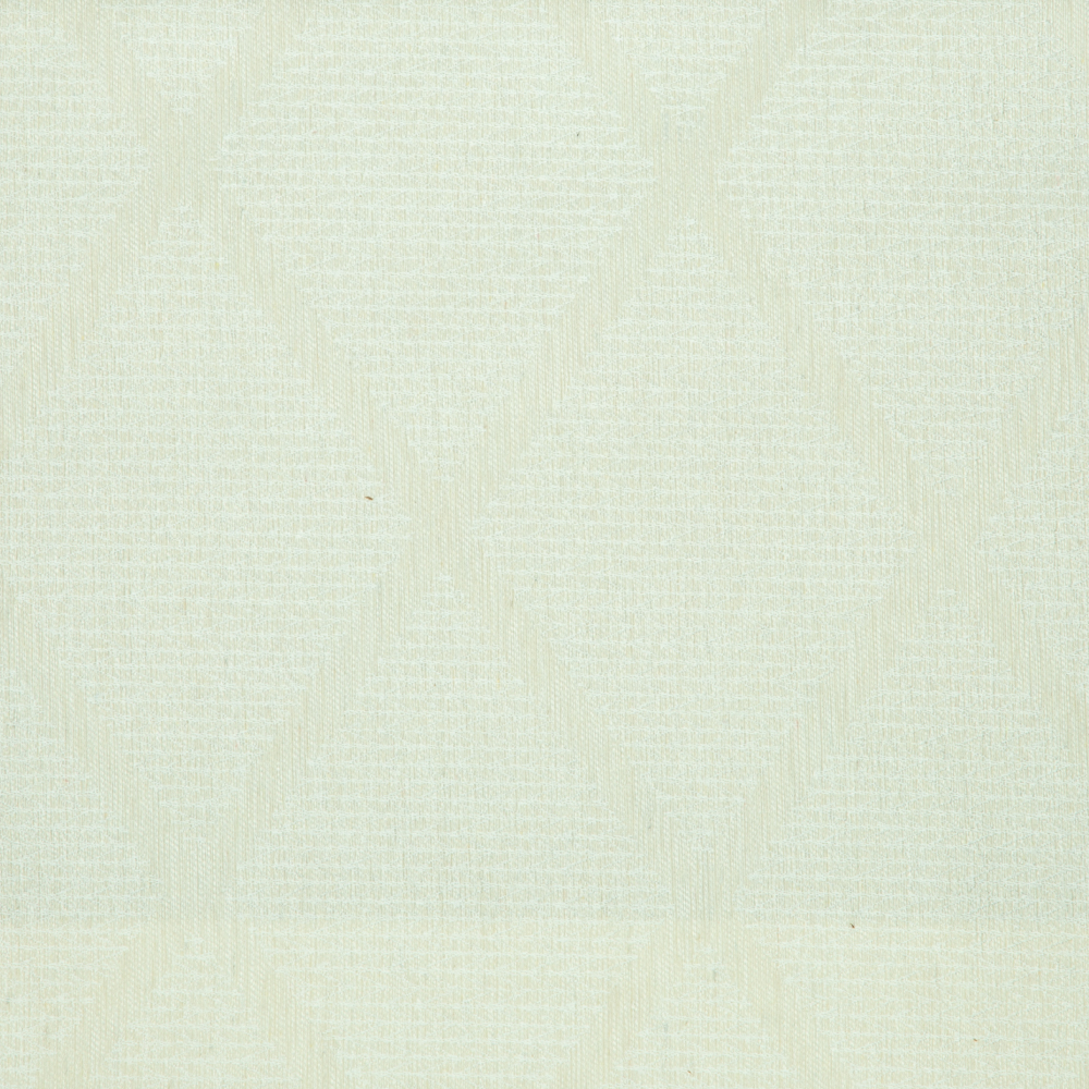 Savona Collection Diamond Patterned Polyester Cotton Jacquard Fabric; 280cm, Off White