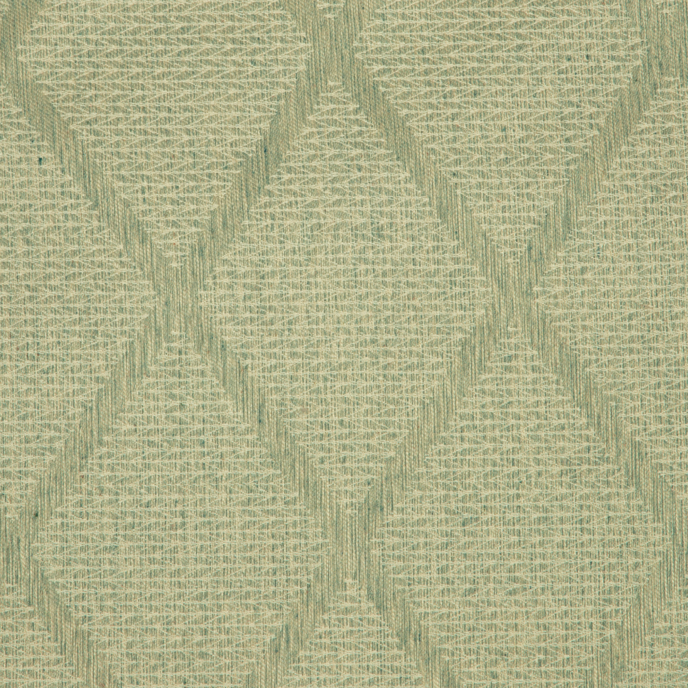 Savona Collection Diamond Patterned Polyester Cotton Jacquard Fabric; 280cm, Beige/Green