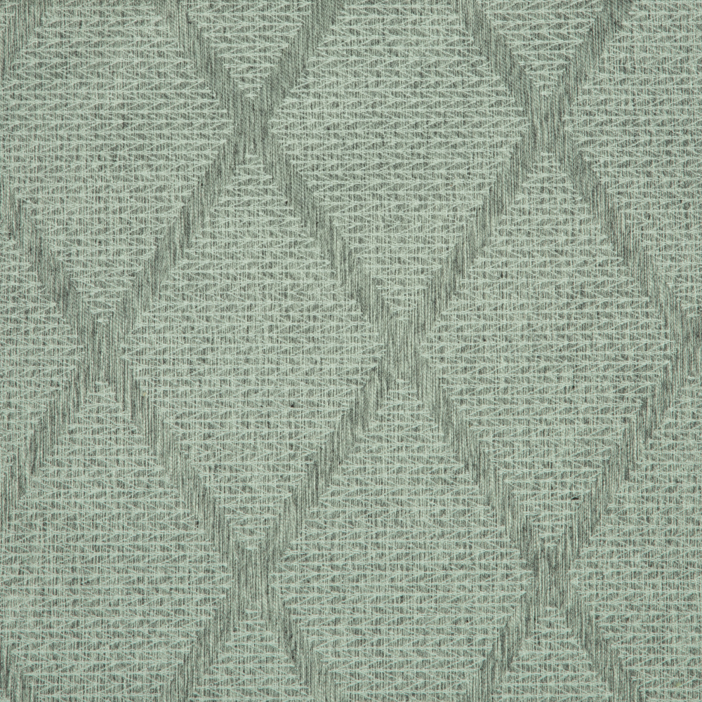 Savona Collection Diamond Patterned Polyester Cotton Jacquard Fabric; 280cm, Green/Grey
