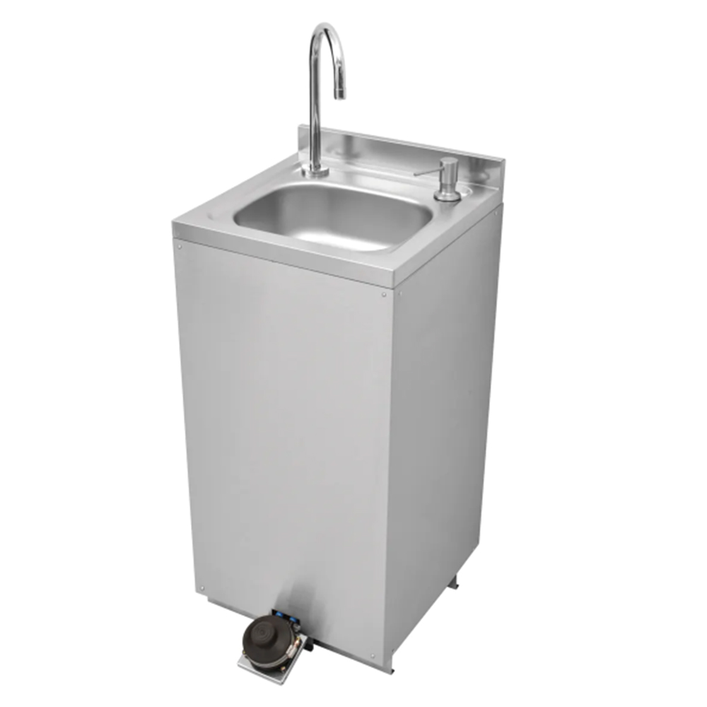 Stainless Steel Portable Foot Operated Wash Basin + Waste: Single Bowl; (93x41.5x55)cm