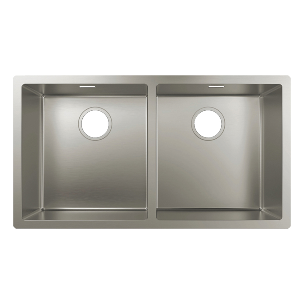 Hansgrohe: Stainless Steel Under-Mount Sink, S719-U765 Double Bowl; (76.3x39.8)cm