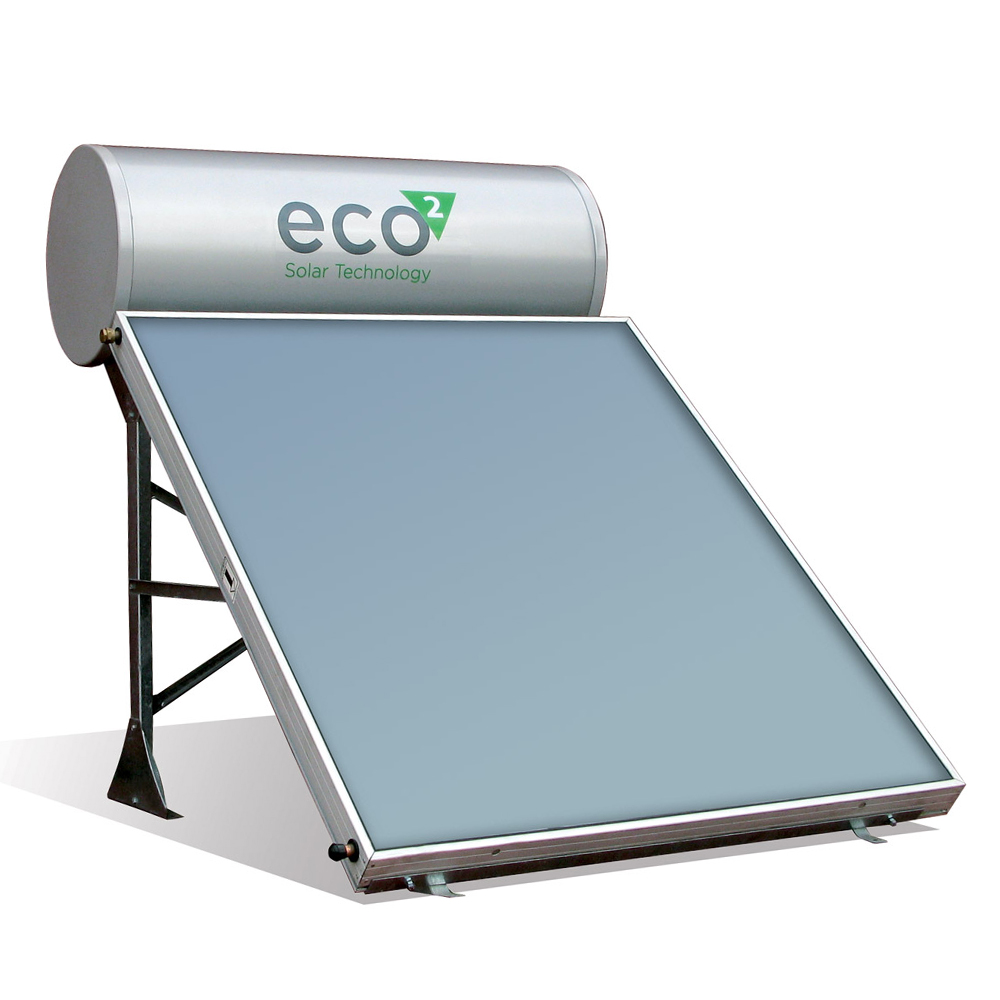 ECO2 Solar Water Heating System; 160/2 ES OC (Flat Roof)