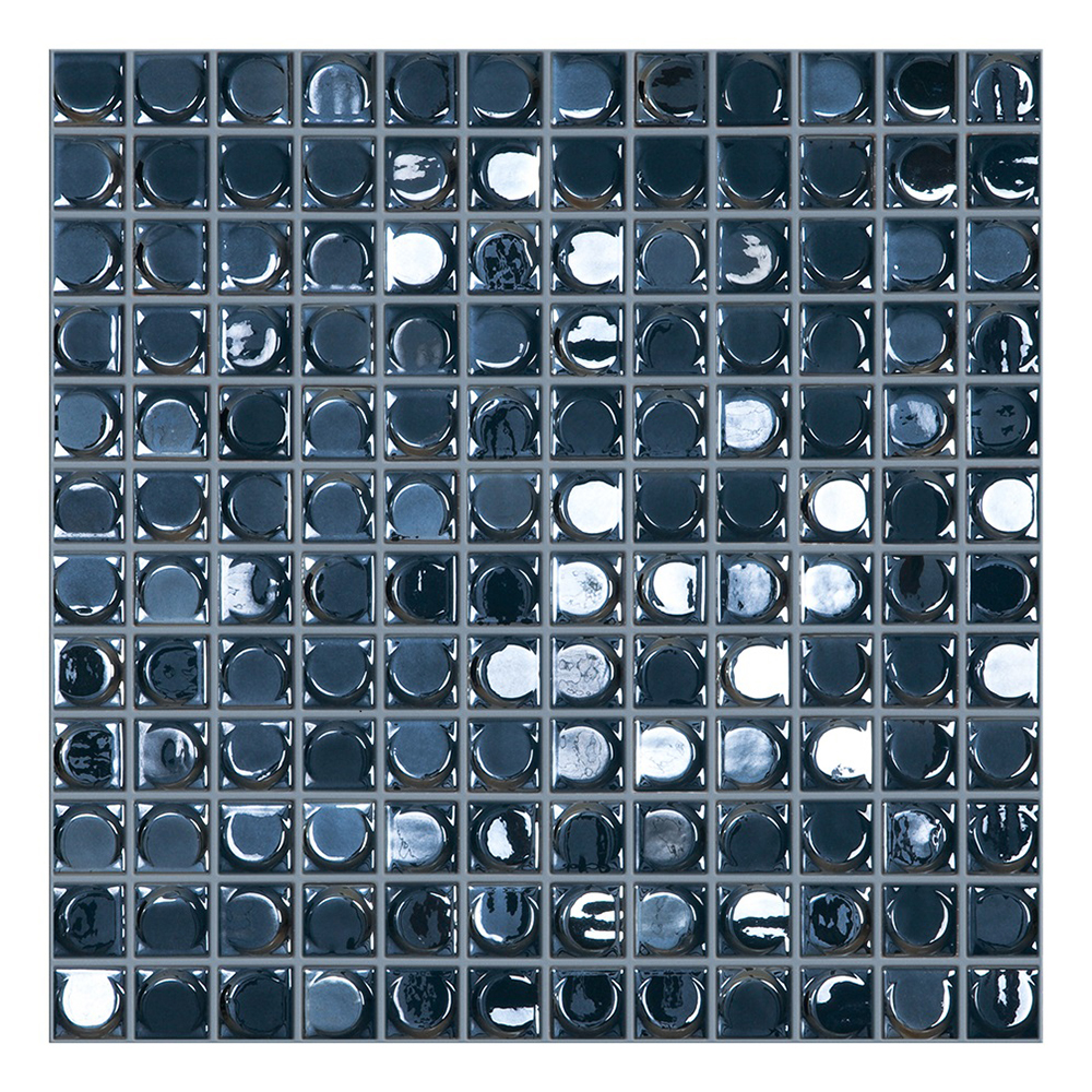 Aura Dark Blue: Glass Mosaic Tile; (31.7x31.7)cm (2.5x2.5)