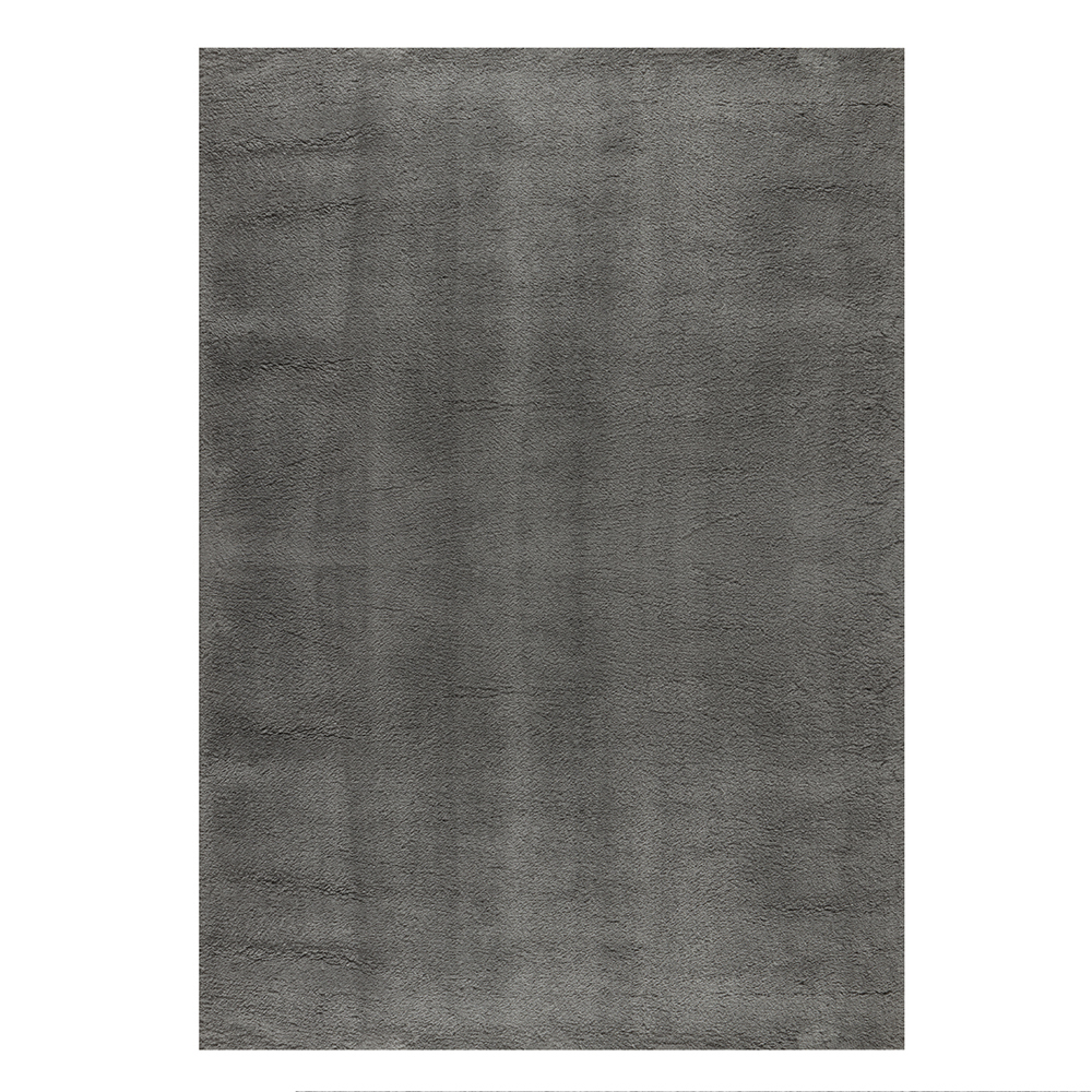 Ufuk: Puffy Plain Carpet Rug; (240x340)cm, Grey