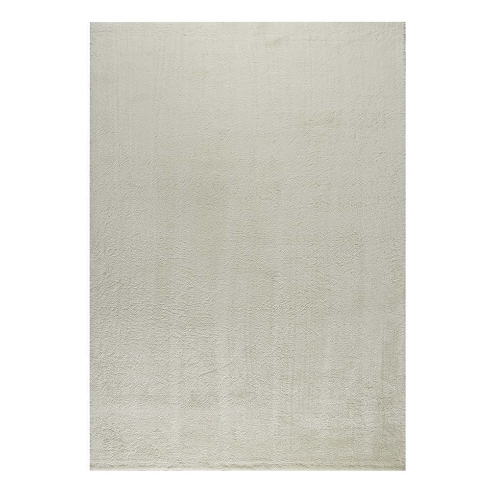 Ufuk: Puffy Plain Carpet Rug; (200x290)cm, Off White